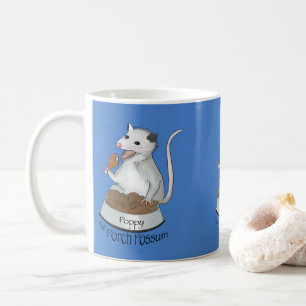 Poppen Die Porch Possum Kaffee Tasse, blauer Kaffe Kaffeetasse