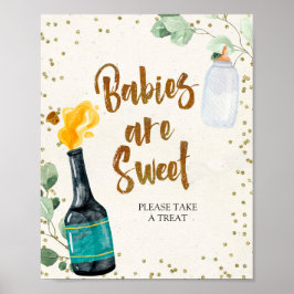 Poppen Flaschen Babys sind Sweet Baby Shower Schil Poster
