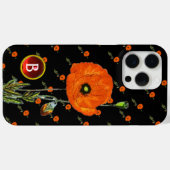 POPPEN IN SCHWARZ ROT RUBY GEMSTONE MONOGRAM Case-Mate iPhone HÜLLE (Rückseite (Horizontal))