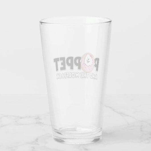 Poppet und das Wolfpack-Logo Glas (Rückseite)