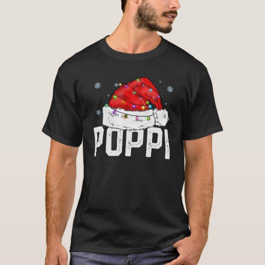 Poppi Claus Funny Xmas Familie Matching Großvater T-Shirt (Vorderseite)