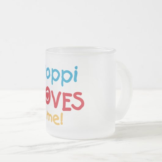 Poppi Lieben Me T - Shirt und Geschenke Mattglastasse (VorderseiteRechts)