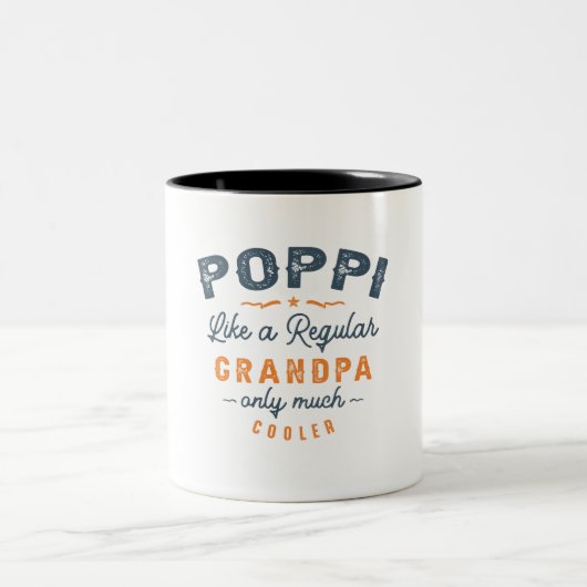 Poppi wie ein regelmäßiger Großvater Funny Vathday Zweifarbige Tasse (Mittel)
