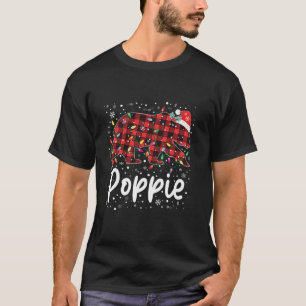 Poppie Bear Red Kariert Weihnachten Pajama Merry X T-Shirt