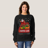 Poppie Claus Red Truck Santa Reindeer Elf Christma Sweatshirt (Vorne ganz)