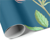 POPPIEN AUF DUNKELBLAUEM Wrapping Paper Geschenkpapier (Rolleneckpunkt)