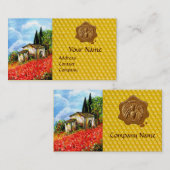 POPPIEN, BLUME-FELDER, HONEY BEE WAX SIEGEL, BEEKE VISITENKARTE (Vorne/Hinten)