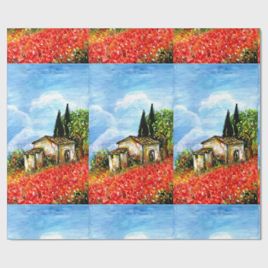 POPPIEN IN DER TUSKANIE GESCHENKPAPIER (Flach)