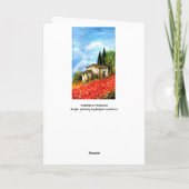 POPPIEN IN DER TUSKANISCHEN LANDSCHAFT Rote Blume Karte (Rückseite)