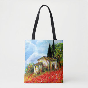 POPPIEN IN DER TUSKANISCHEN LANDSCHAFT Rote Blume  Tasche