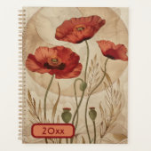Poppies 20XX Klassischer Spiralplaner Digitale Kun Planer (Vorderseite)