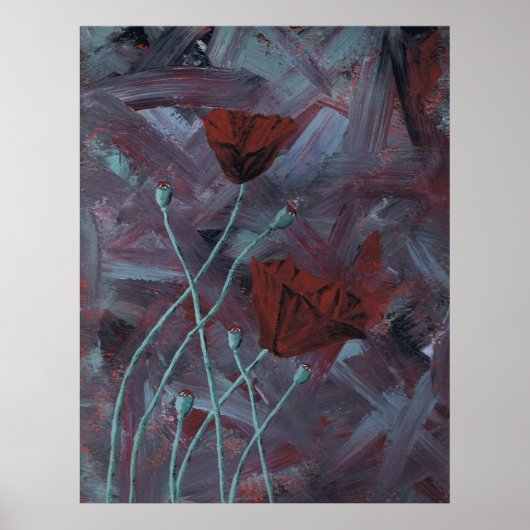 Poppies Abstrakt Poster (Vorne)