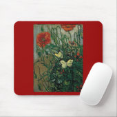 Poppies and Butterflies (F748) Van Gogh Fine Art Mousepad (Mit Mouse)