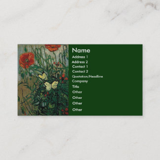 Poppies and Butterflies (F748) Van Gogh Fine Art Visitenkarte
