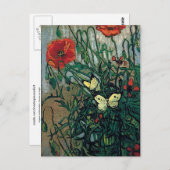 Poppies and Butterflies Van Gogh Fine Art Postkarte (Vorne/Hinten)