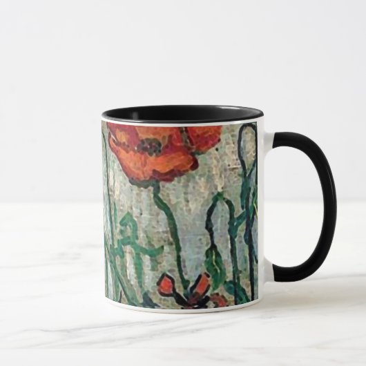 Poppies and Butterflies Van Gogh Fine Art Tasse (Rechts)