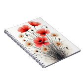 Poppies and daisies - Watercolor flowers Notizblock (Rechte Seite)