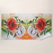 Poppies Beach Towel Poppy Blume Strandtuch (Vorderseite)
