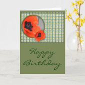 Poppies Birthday Card (Großes Drucken) Karte (Gelbe Blume)