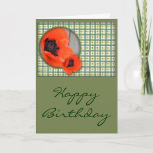 Poppies Birthday Card (Großes Drucken) Karte