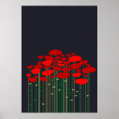 Poppies Black Poster (Vorne)