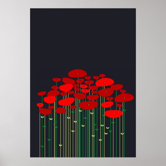 Poppies Black Poster (Vorne)