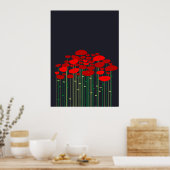 Poppies Black Poster (Küche)
