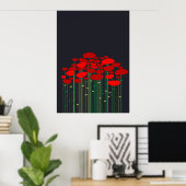 Poppies Black Poster (Heimbüro)