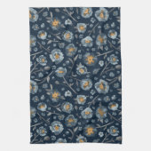Poppies Blue Gray Floral Pattern Geschirrtuch (Vertikal)