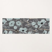 Poppies Blue Gray Holzkohle Wasserfarbene Flora Yogamatte (Vorderseite (Horizontal))