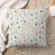 Poppies Blume Blue Tan Wasserfarbe Blume