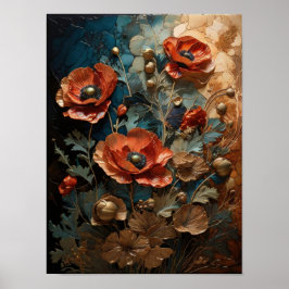 Poppies - Blume-Digitalposter Poster