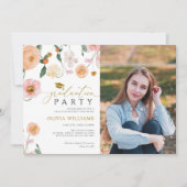 Poppies Blume Foto Graduation Party Einladung (Vorderseite)