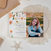 Poppies Blume Foto Graduation Party Einladung