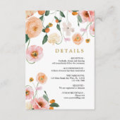 Poppies-Blume Hochzeitdetails Begleitkarte (Vorderseite)