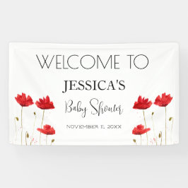 Poppies Blume Poppy Baby Dusche Begrüßungszeichen Banner