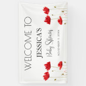 Poppies Blume Poppy Baby Dusche Begrüßungszeichen Banner (Vertikal)