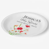 Poppies Blume Poppy Baby Dusche Wildblume Mädchen Pappteller (Schrägansicht)