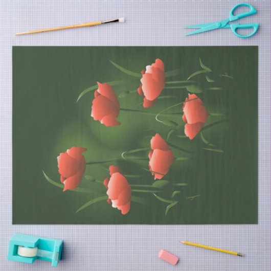 Poppies Blumenmohn 2 Decoupage Tissue Seidenpapier (Basteln)