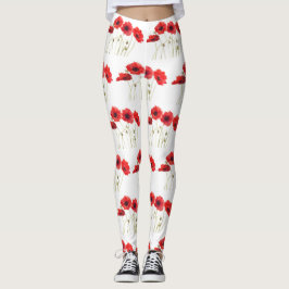 Poppies Blumenmohn Sommergarten Fitness Leggings