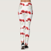 Poppies Blumenmohn Sommergarten Fitness Leggings (Rückseite)