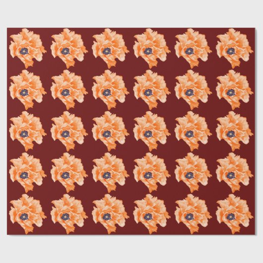 Poppies Bordo Geschenkpapier (Flach)