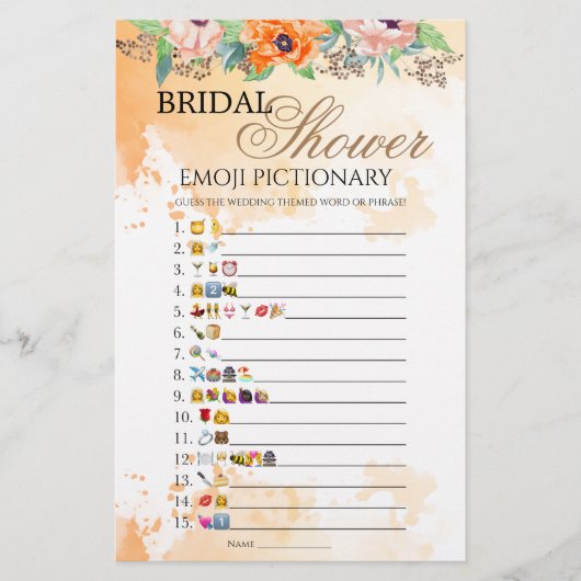 Poppies Brautparty Emoji Picktionary (Vorderseite)