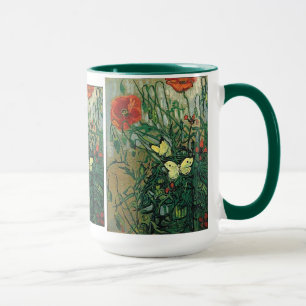 Poppies & Butterflies Van Gogh Fine Art Tasse