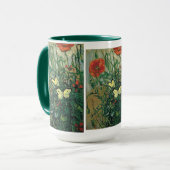 Poppies & Butterflies Van Gogh Fine Art Tasse (Vorderseite Links)