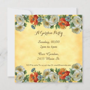 Poppies Custom Garden Party Einladung