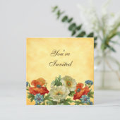 Poppies Custom Garden Party Einladung (Stehend Vorderseite)