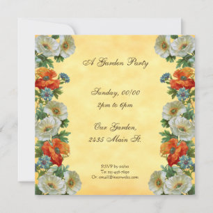 Poppies Custom Garden Party Einladung