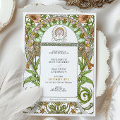 Poppies & Daisies Art Nouveau Wedding Einladung