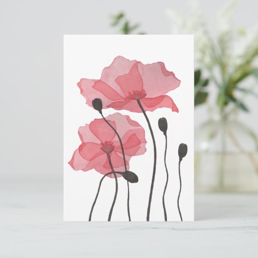 Poppies Dankeskarte (Stehend Vorderseite)